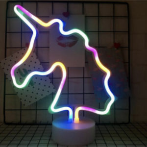 Two Way Powered USB and Battery Unicorn LED Neon Kids Night Lights
