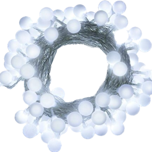 10m 100LED Connectable Candy Ball Plug In String Fairy Lights - White