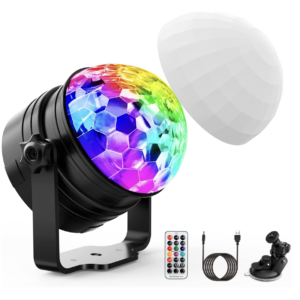 2 in 1 USB Sound Activated Disco Ball with Night Light Mode with Remote Control