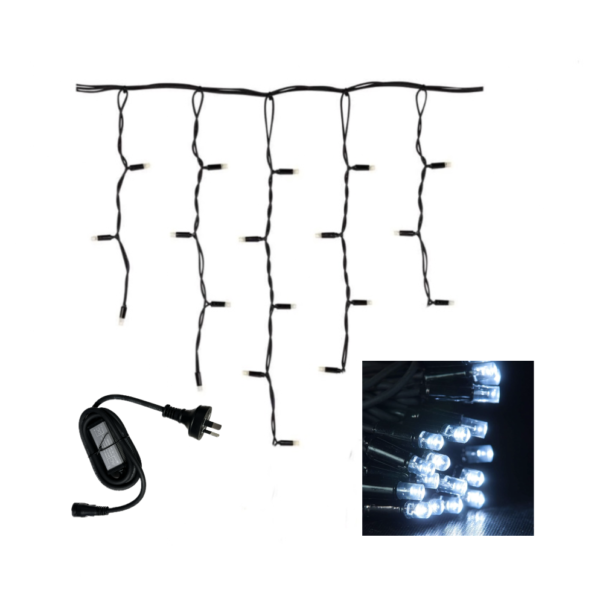 3m outdoor icicle lights black wire white