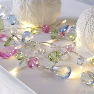 1.5m 10 LED Pastel Crystal Battery LED Fairy Lights