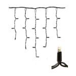 outdoor black cable icicle fairy lights warm white