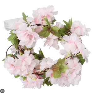 Pink cherry blossom flower fairy lights battery