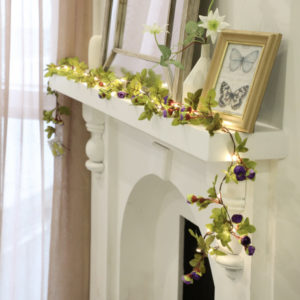 2m USB and Battery Purple Rose Garland Fairy Lights - Warm White