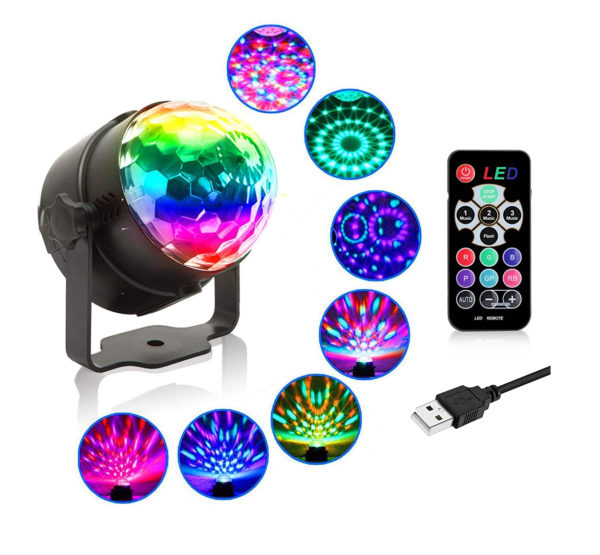 Mini Disco Ball Licht USB, Disco Ball Led Party Lampe, Sprachsteuerung, D