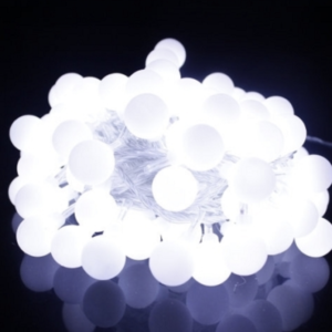 10m 100LED Connectable Candy Ball Plug In String Fairy Lights - white