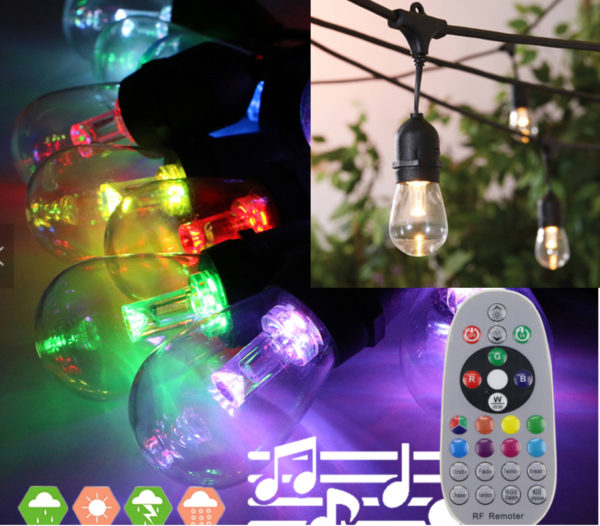 15m colour festoon music lights