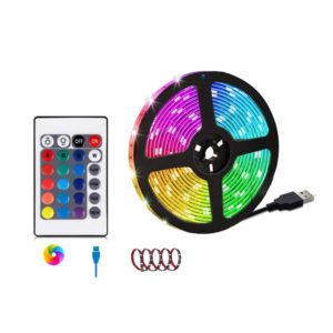 Waterproof (Gel Coating) Connectable/Extendable 16 Colour USB Plug RGB Strip Lights with Remote Control