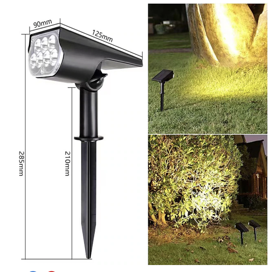 Solar 7 LED Garden Projector Spotlight Colour Changing
