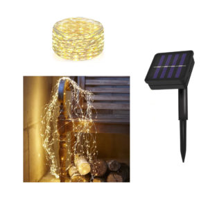 solar silver wire branch seed lights