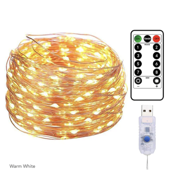 USB Copper Wire Seed String Fairy Lights with Remote Control