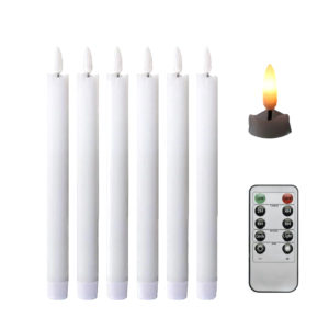 LED Flickering Taper Candles with Remote Control