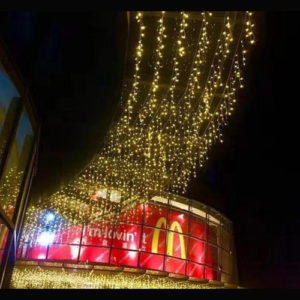 3m Icicle Fringe Fairy Lights Outdoor Waterproof Connectable Rubber Wire