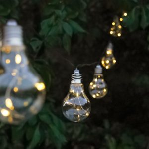 4m 10 LEDs Solar Clear Bulb Festoon String Fairy Lights - Warm White