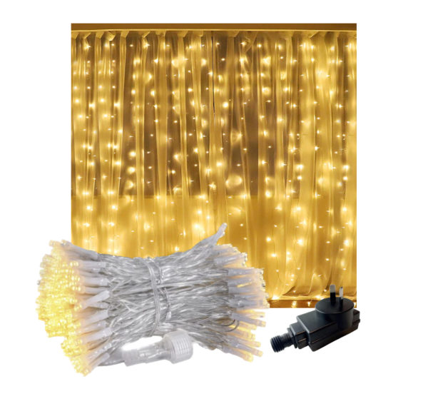 3x2m Warm White Curtain fairy Lights backdrop