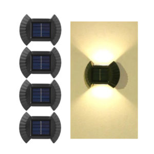 2 LED Solar Powered Up and Down Fence Wall Lights