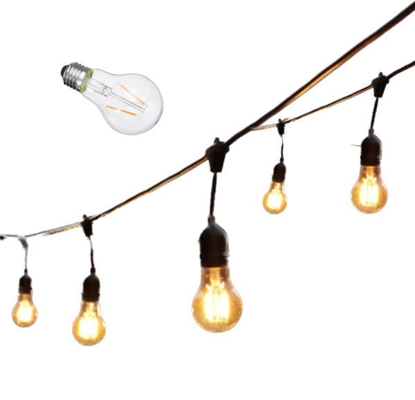 A60 large bulb festoon lights outdoor waterproof