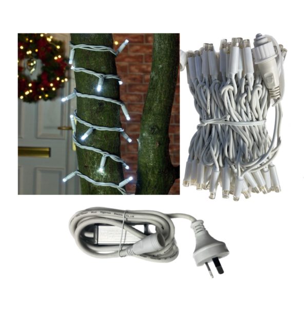 10m white cable rubber string fairy lights white