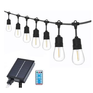 10m Drop Down 20 Bulbs Solar or USB Chargeable Outdoor Festoon Lights with Remote