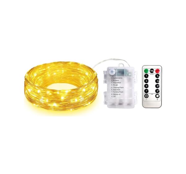10m silver wire seed fairy lights ww with remote