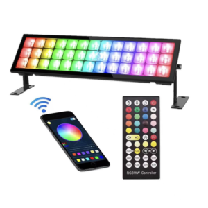 72W RGBCW Wash Light Floodlight Outdoor Waterproof Wall Washer Light Stage Light Bar with Remote Control Smart APP Control