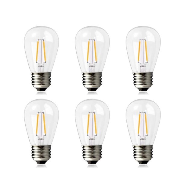 6 pack S14 2w Festoon Light Bulb