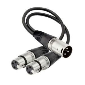 0.3M 3-Pin XLR Male Plug to Dual 2 Female Jack Y Splitter Mic DJ DMX Cable