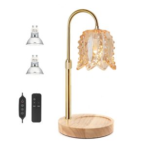 Flower Shape Candle Warmer Remote Control, Height Adjustable, Timer & Dimmer Candle Wax Melting Lamp