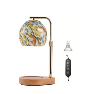 Murano-Style Confetti Glass Candle Warmer Lamp Timer & Dimmable Height Adjustable Candle Wax Melting Warmer Lamp