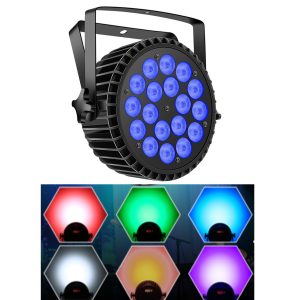 180W Low-noise 6 in 1 DMX Super Bright Full Colour UV Black Light Stage Wash Lights LED Par Light