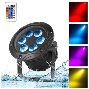 60W 6LED Par IP65 Waterproof RGBW Stage Lights DMX Sound Activated Outdoor Concert Show Disco