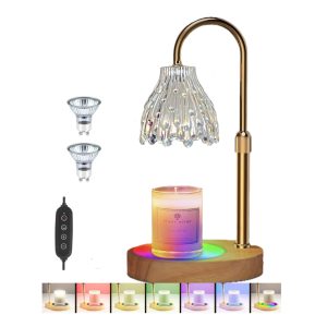 Crystal Raindrop Aura Candle Wax Melting Warmer Lamp Colour-Changing Base
